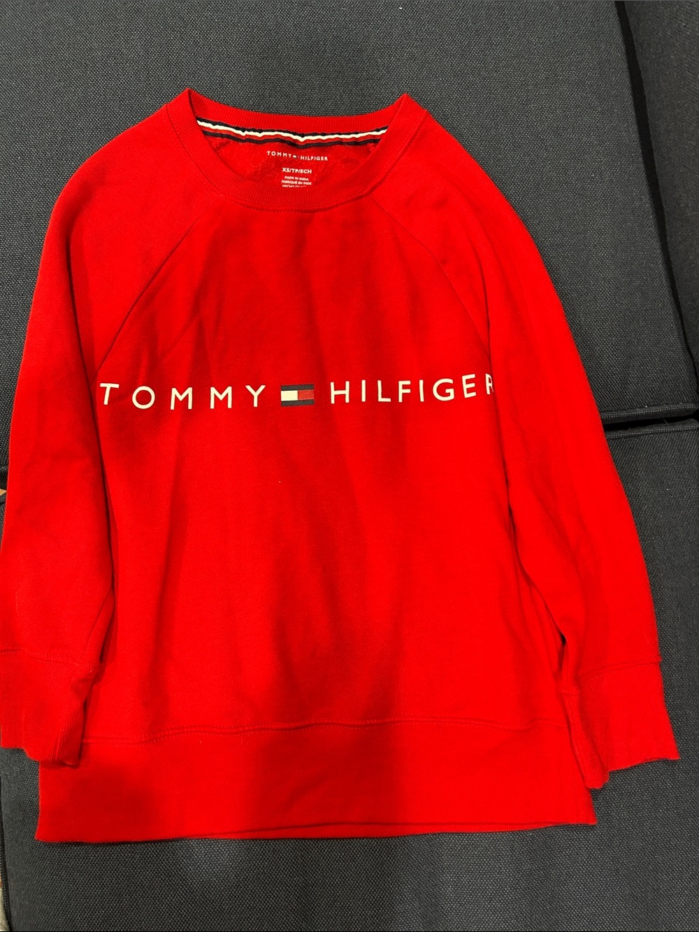 Tommy Hilfiger Red Logo Crewneck Sweatshirt